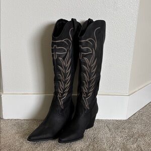 Black Western Heeled Boots